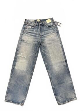 Women's Mid-Rise Patchwork 90's Baggy Jeans Universal Thread Blue 6 NWT $36